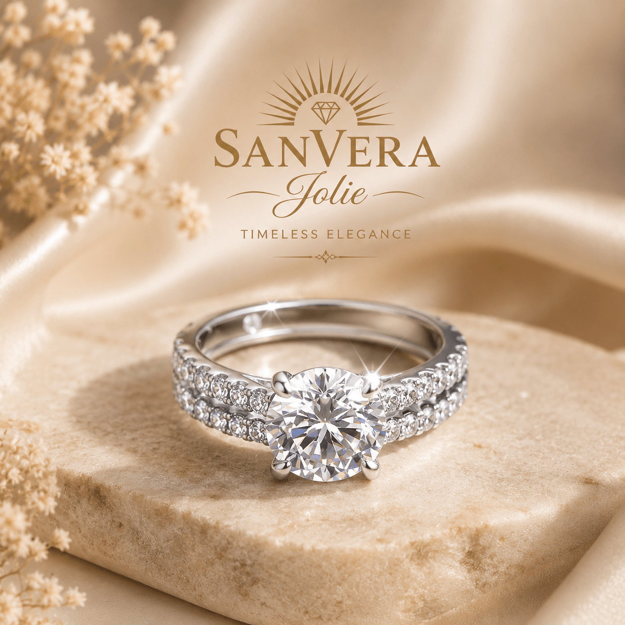 SunVera Jolie – Eternal Shine Moissanite Ring | Timeless Elegance - Jewelry - Sunvera Jolie