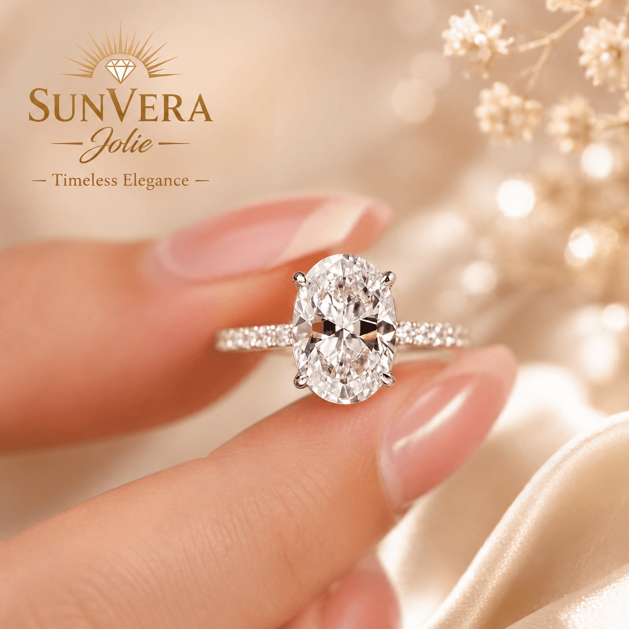 SunVera Jolie – Lumière Oval Moissanite Ring | Luxury Edition - Jewelry - Sunvera Jolie