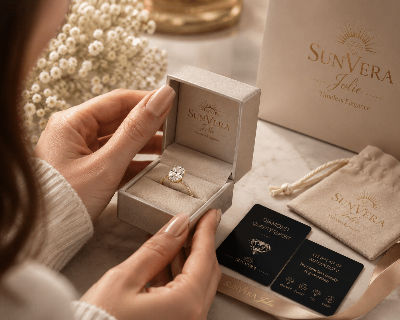 SunVera Jolie – Lumière Oval Moissanite Ring | Luxury Edition - Jewelry - Sunvera Jolie