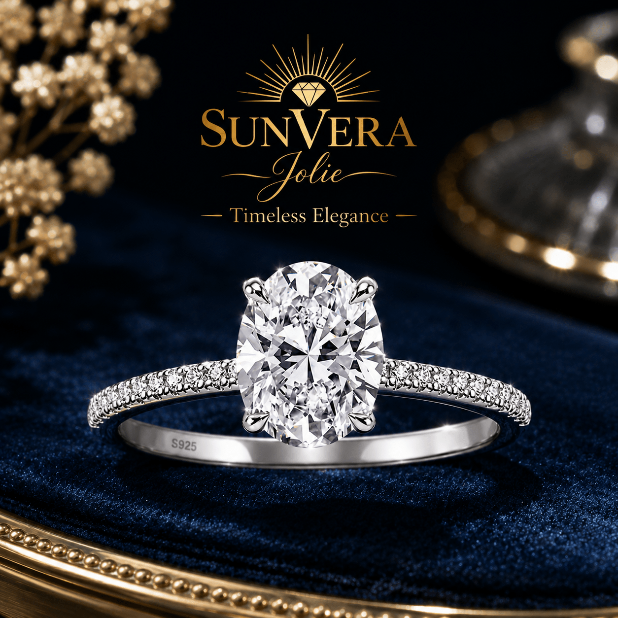 SunVera Jolie – Lumière Oval Moissanite Ring | Luxury Edition - Jewelry - Sunvera Jolie