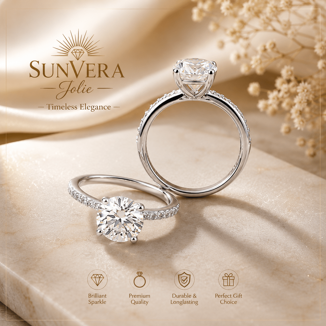 SunVera Jolie Rose Gold Eternity Ring - Jewelry - Sunvera Jolie