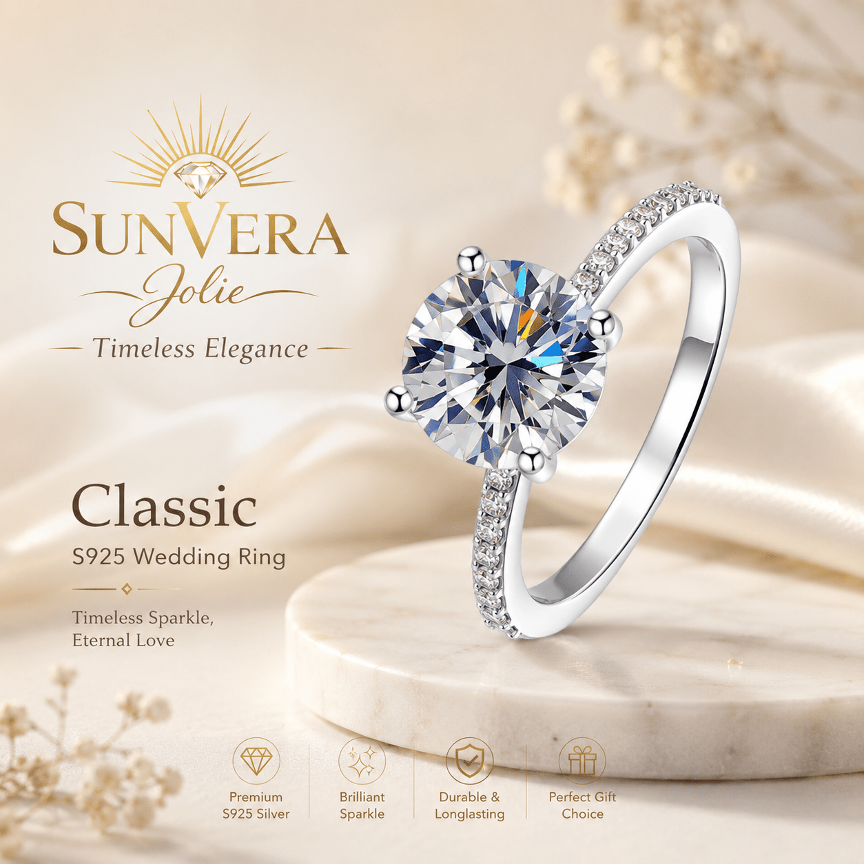 SunVera Jolie Rose Gold Eternity Ring - Jewelry - Sunvera Jolie