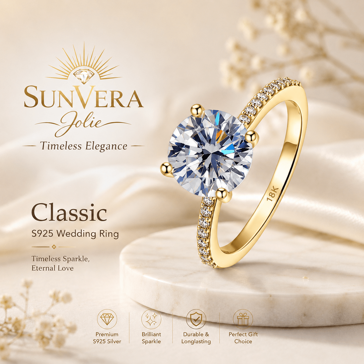 SunVera Jolie Rose Gold Eternity Ring - Jewelry - Sunvera Jolie
